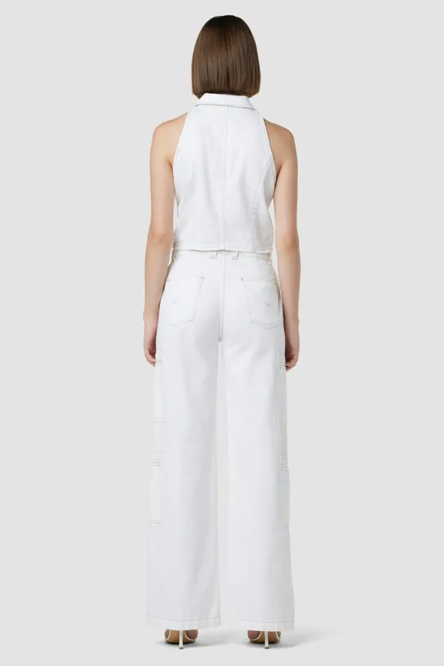 Cargo Women Hudson Jeans HighRise Welt Pocket Wide Leg Cargo White Cargo Women Hudson Jeans HighRise Welt Pocket Wide Leg Cargo White