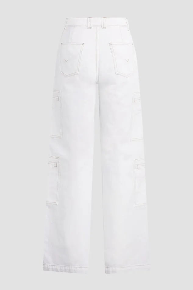 Cargo Women Hudson Jeans HighRise Welt Pocket Wide Leg Cargo White Cargo Women Hudson Jeans HighRise Welt Pocket Wide Leg Cargo White