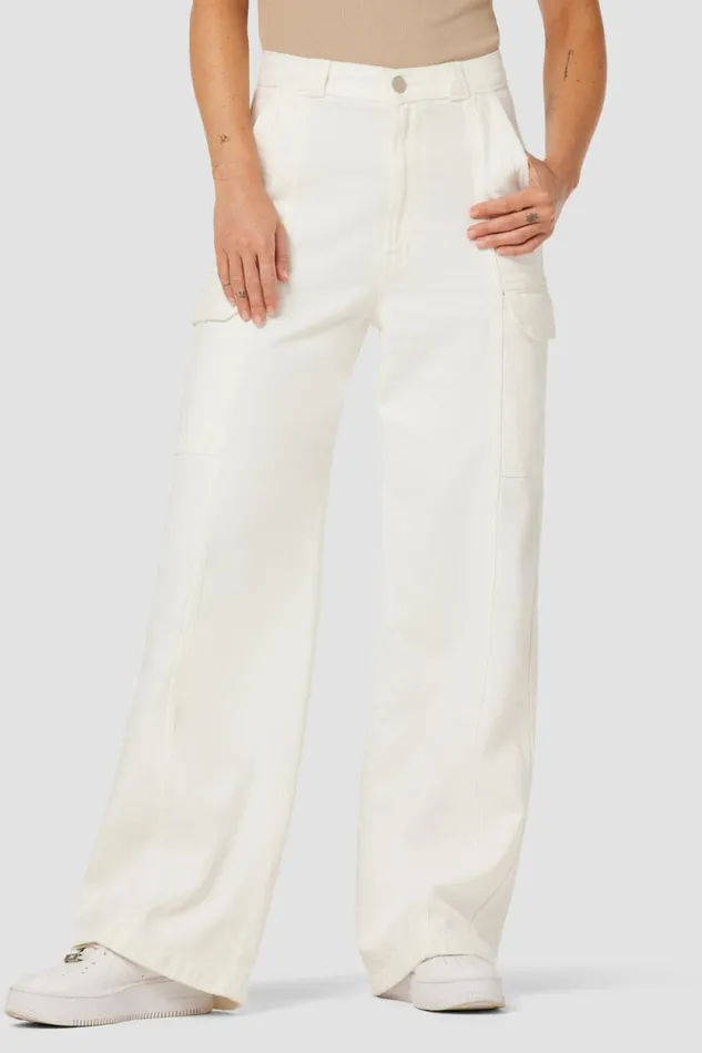 Cargo Women Hudson Jeans HighRise Wide Leg Cargo White