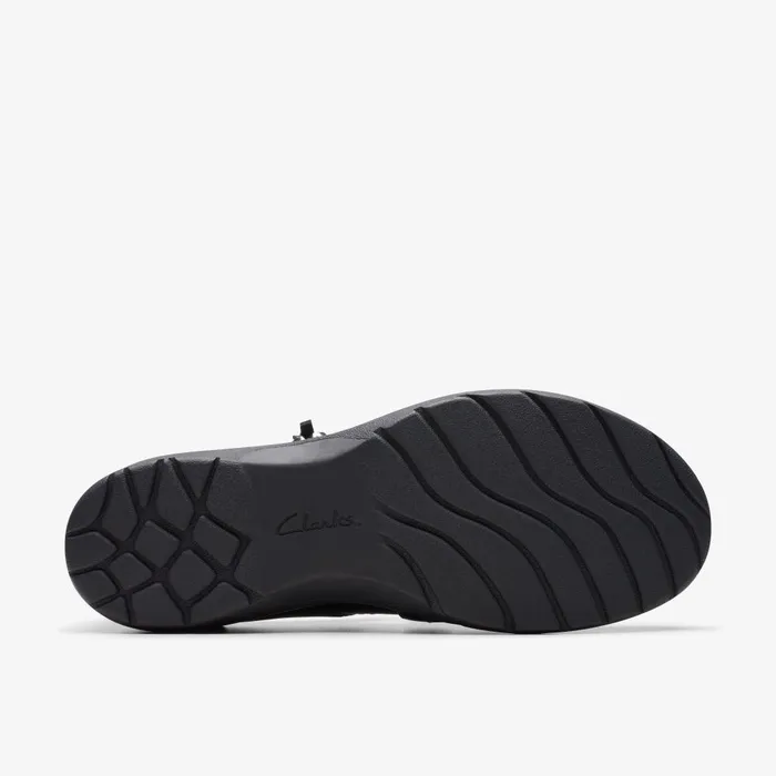 Carleigh Jane Black Leather Women Clarks Clogs and Mules