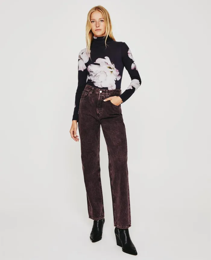 Chels Turtleneck Will Garden Black Multi Women AG Jeans Tops and Shirts Chels Turtleneck Will Garden Black Multi Women AG Jeans Tops and Shirts