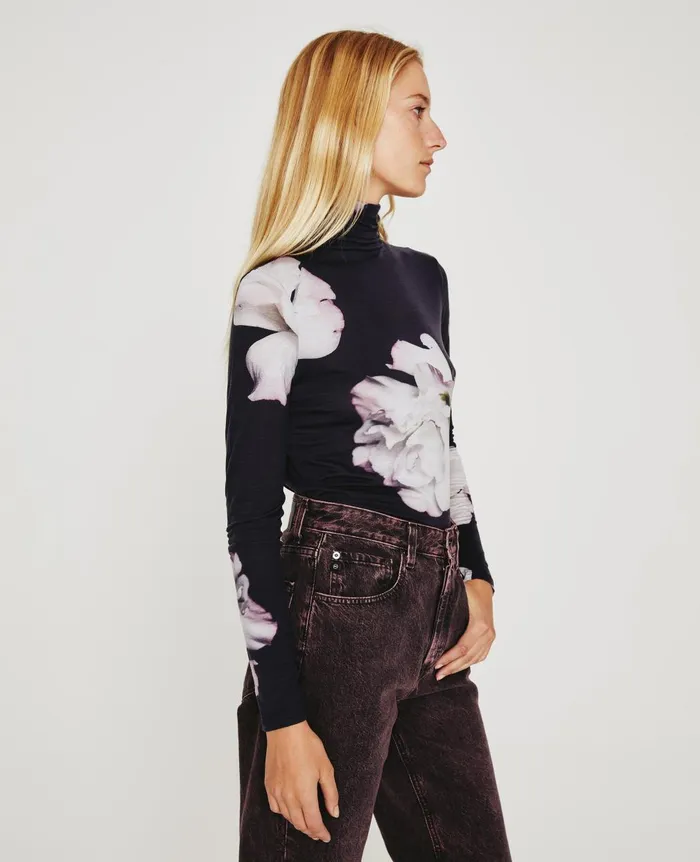 Chels Turtleneck Will Garden Black Multi Women AG Jeans Tops and Shirts Chels Turtleneck Will Garden Black Multi Women AG Jeans Tops and Shirts