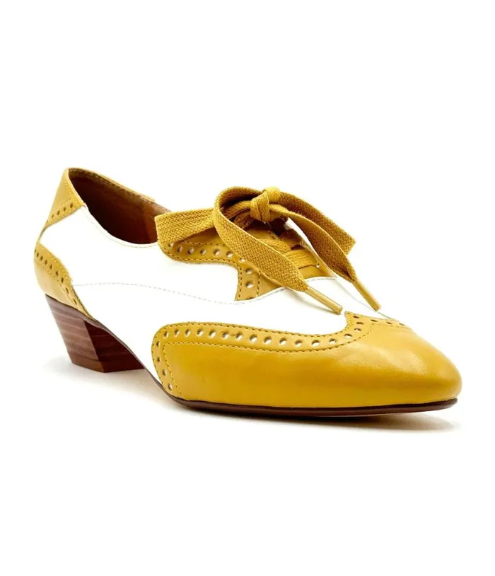 Chelsea Crew 1950039s Mustard and White Demi Oxford Saddle Shoes Shoes Unique Vintage Heels Chelsea Crew 1950039s Mustard and White Demi Oxford Saddle Shoes Shoes Unique Vintage Heels