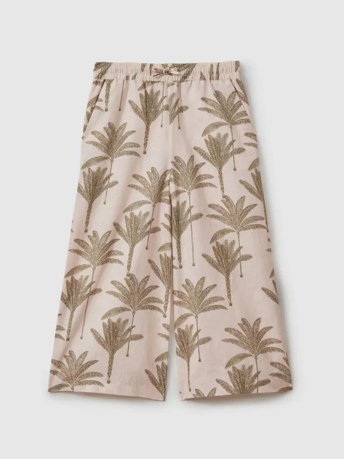 Children Reiss CoOrds Klemee LinenCotton Drawstring Trousers Neutral
