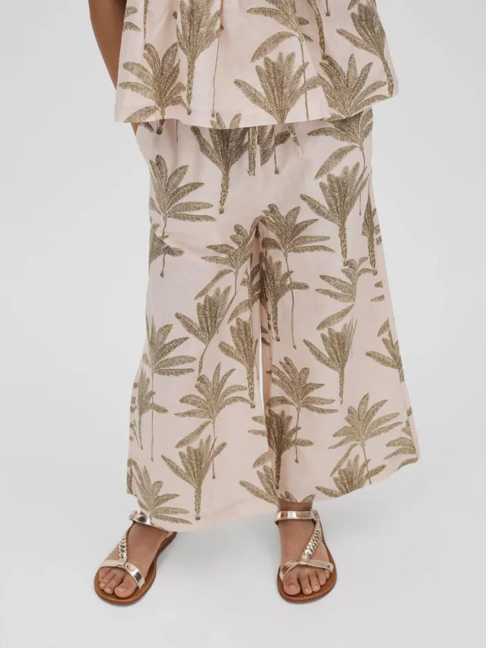 Children Reiss CoOrds Klemee LinenCotton Drawstring Trousers Neutral