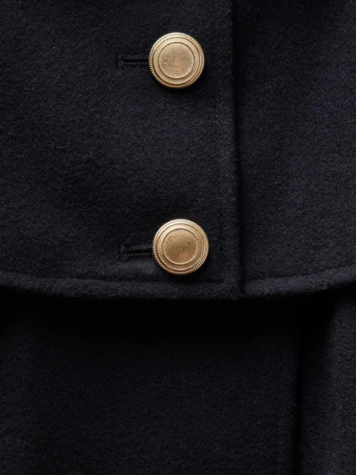 Children Reiss Coats and Jackets Rose Wool Shoulder Cape Coat Navy