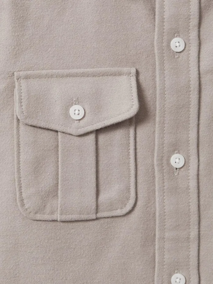 Children Reiss Coats and Jackets Thomas Brushed Cotton Patch Pocket Overshirt Oatmeal Melange
