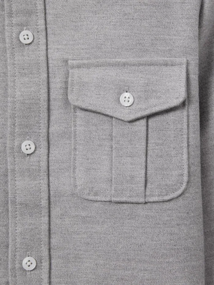 Children Reiss Coats and Jackets Thomas Brushed Cotton Patch Pocket Overshirt Soft Grey
