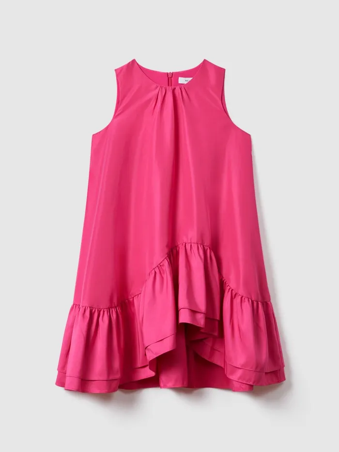Children Reiss Dresses Cherie Layered HighLow Dress Bright Pink