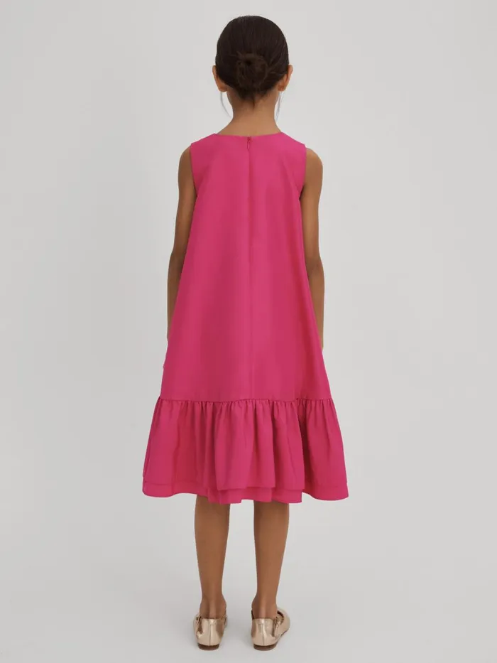 Children Reiss Dresses Cherie Layered HighLow Dress Bright Pink