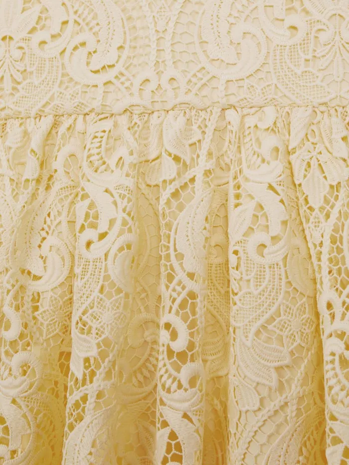 Children Reiss Dresses Daia FitandFlare Lace Dress Lemon
