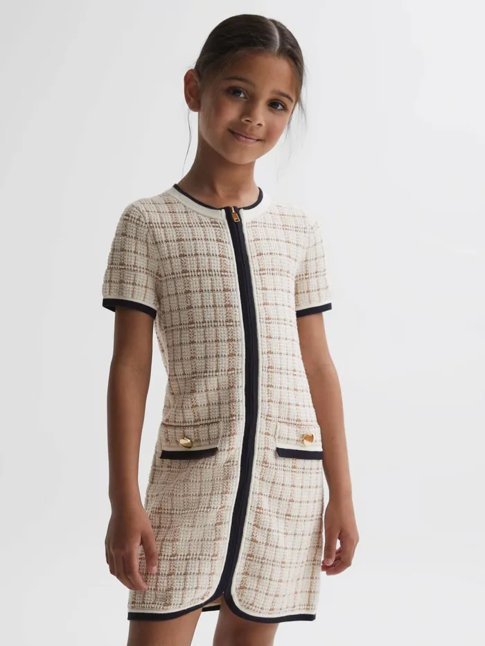 Children Reiss Dresses Mila Twill Short Sleeve Dress Pink