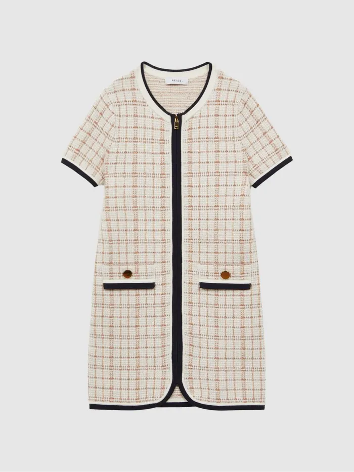 Children Reiss Dresses Mila Twill Short Sleeve Dress Pink
