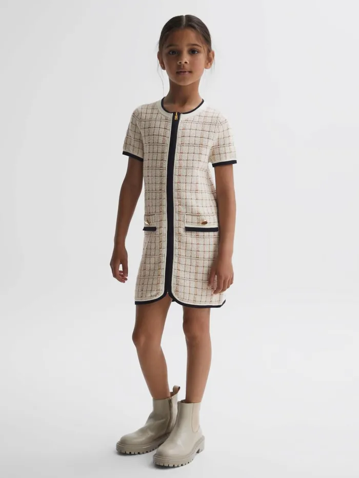 Children Reiss Dresses Mila Twill Short Sleeve Dress Pink