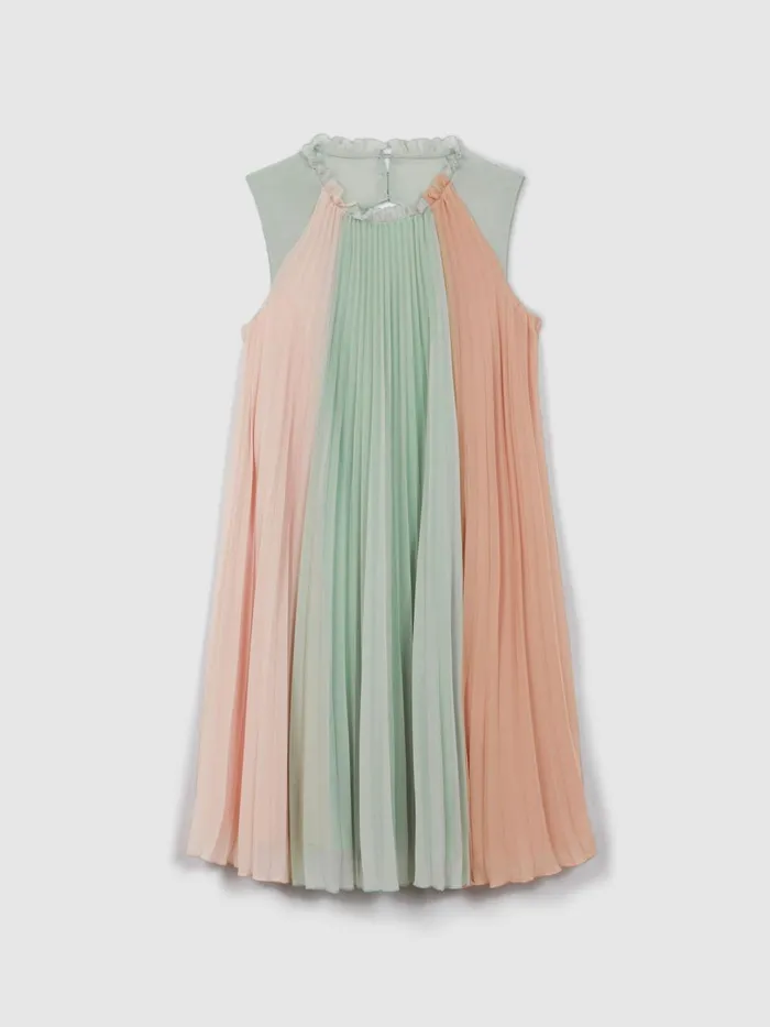 Children Reiss Dresses Pixie Pleated Ruffle Dress Pink