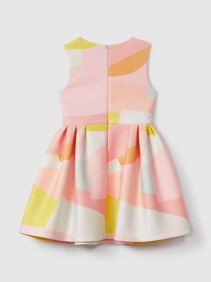 Children Reiss Dresses Trinny Pleated Scuba Dress Multi