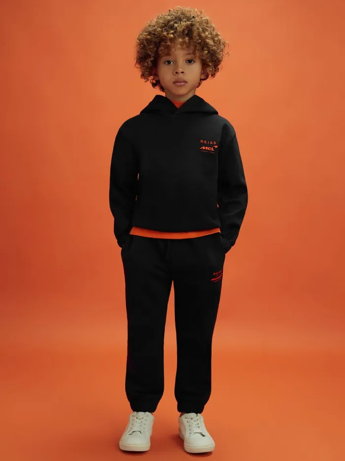 Children Reiss Reiss X Mclaren F1 Team F1 Cotton Drawstring Joggers Black
