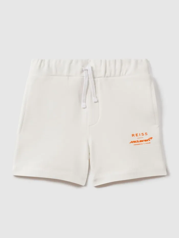 Children Reiss Reiss X Mclaren F1 Team F1 Cotton Drawstring Shorts White