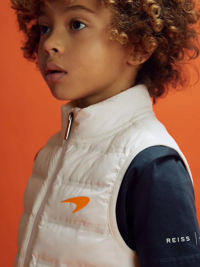 Children Reiss Reiss X Mclaren F1 Team F1 Hybrid Quilt And Knit Gilet White