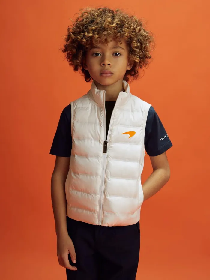 Children Reiss Reiss X Mclaren F1 Team F1 Hybrid Quilt And Knit Gilet White