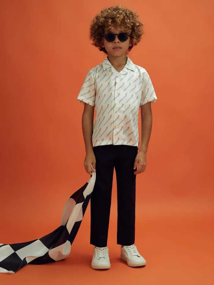 Children Reiss Reiss X Mclaren F1 Team F1 Monte Carlo Cuban Collar Shirt White Multi