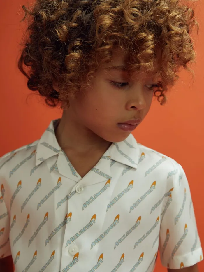 Children Reiss Reiss X Mclaren F1 Team F1 Monte Carlo Cuban Collar Shirt White Multi