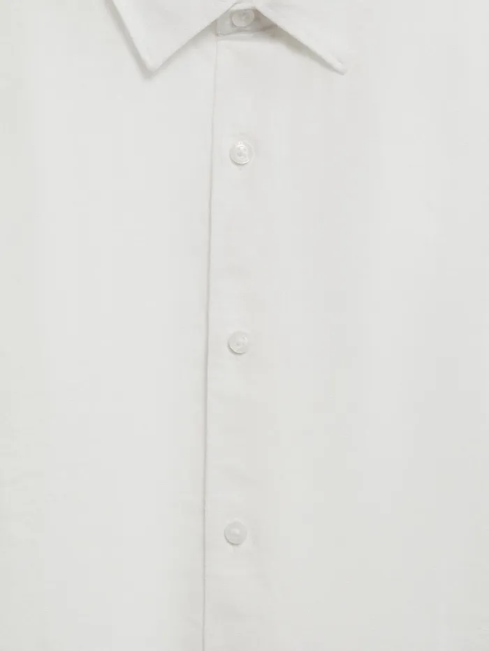 Children Reiss Shirts Holiday Short Sleeve Linen Shirt White