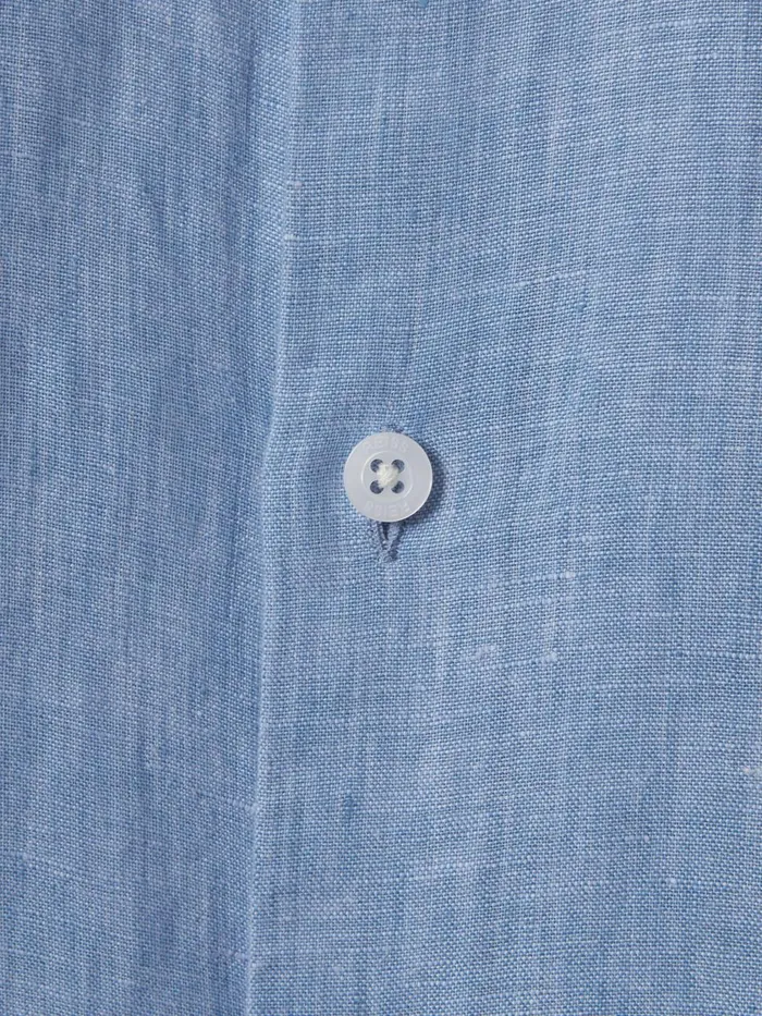Children Reiss Shirts Ruban Linen Cutaway Collar Shirt Sky Blue