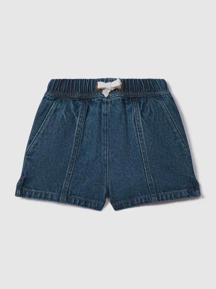 Children Reiss Skirts and Shorts Marloe Drawstring Denim Shorts Blue