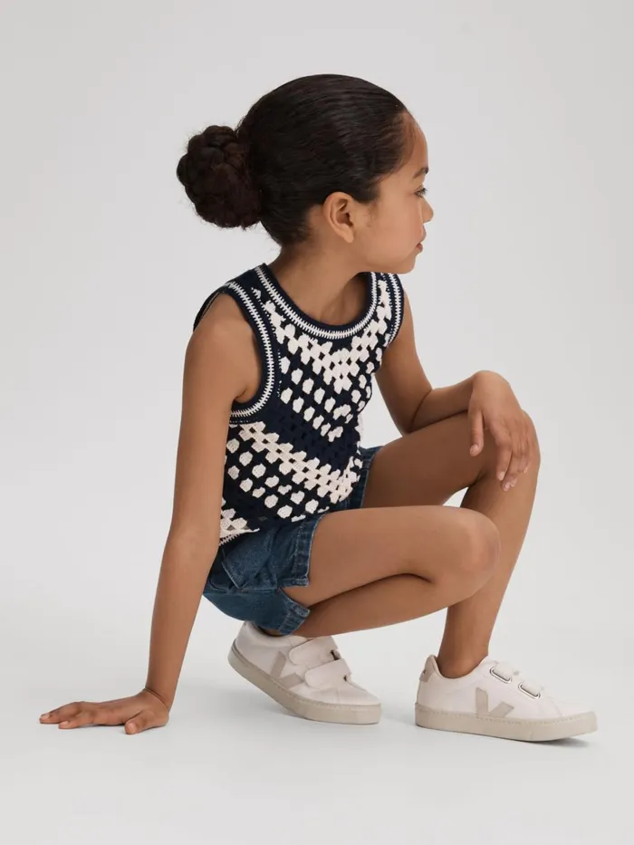 Children Reiss Skirts and Shorts Marloe Drawstring Denim Shorts Blue