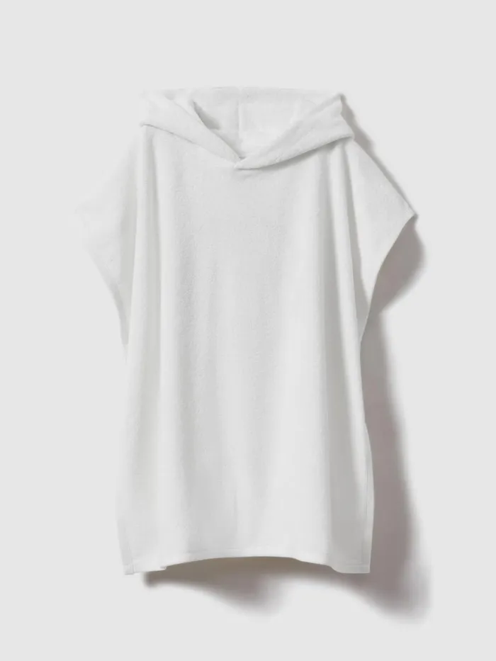 Children Reiss Sweats and Hoodies Afar Cotton Blend Hooded Poncho White