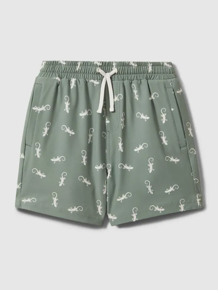 Children Reiss Swimwear Cammy Reptile Print Drawstring Swim Shorts Sagewhite