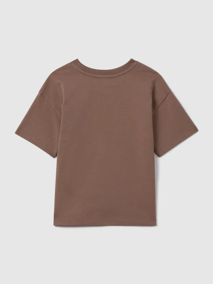 Children Reiss TShirts Selby Oversized Cotton Crew Neck TShirt Mocha