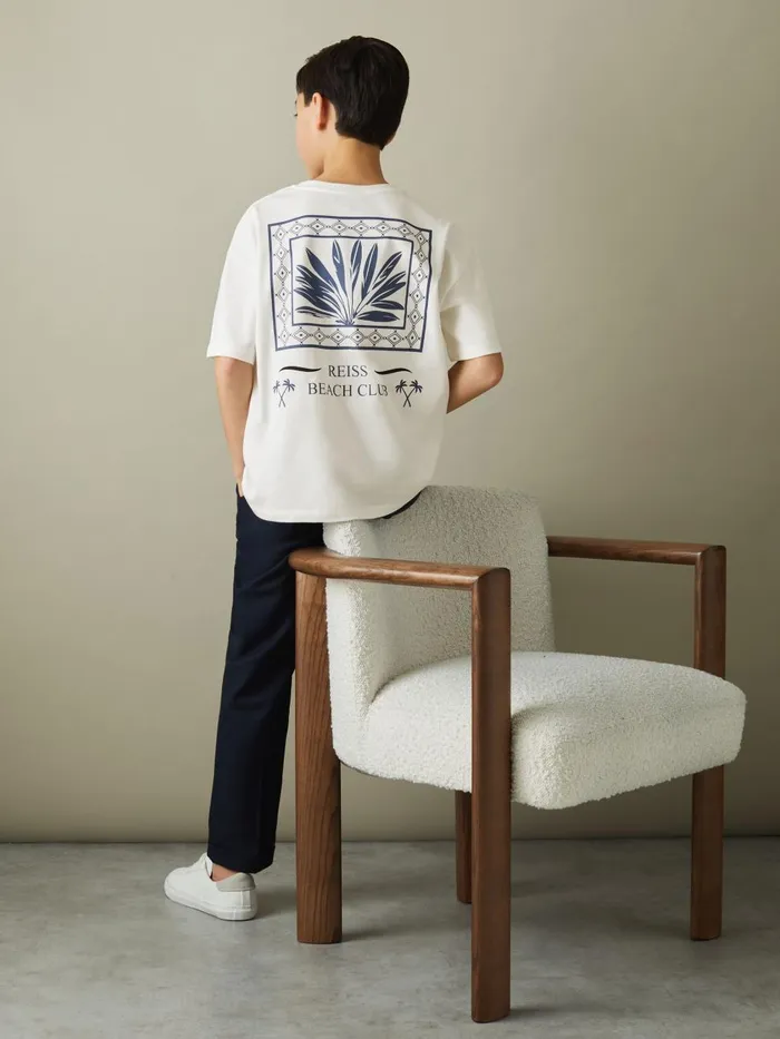 Children Reiss TShirts Sennen Oversized Cotton Motif Shirt Ecrublue
