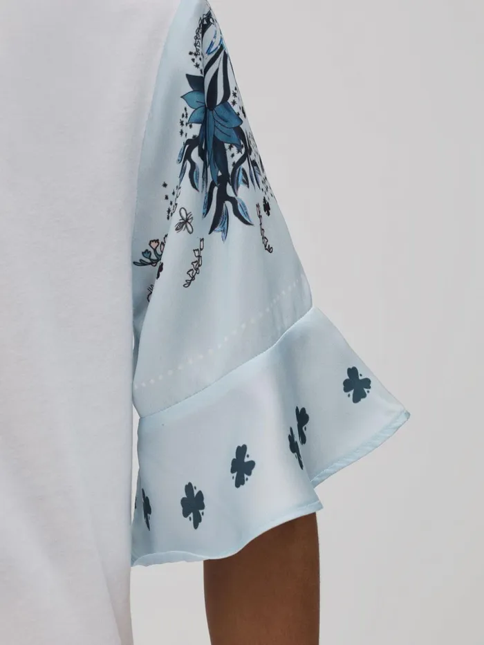Children Reiss Tops and TShirts Anastasia Flute Sleeve Crew Neck TShirt White