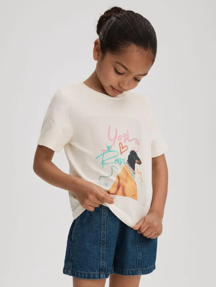 Children Reiss Tops and TShirts Yoshy Cotton Print TShirt Multi