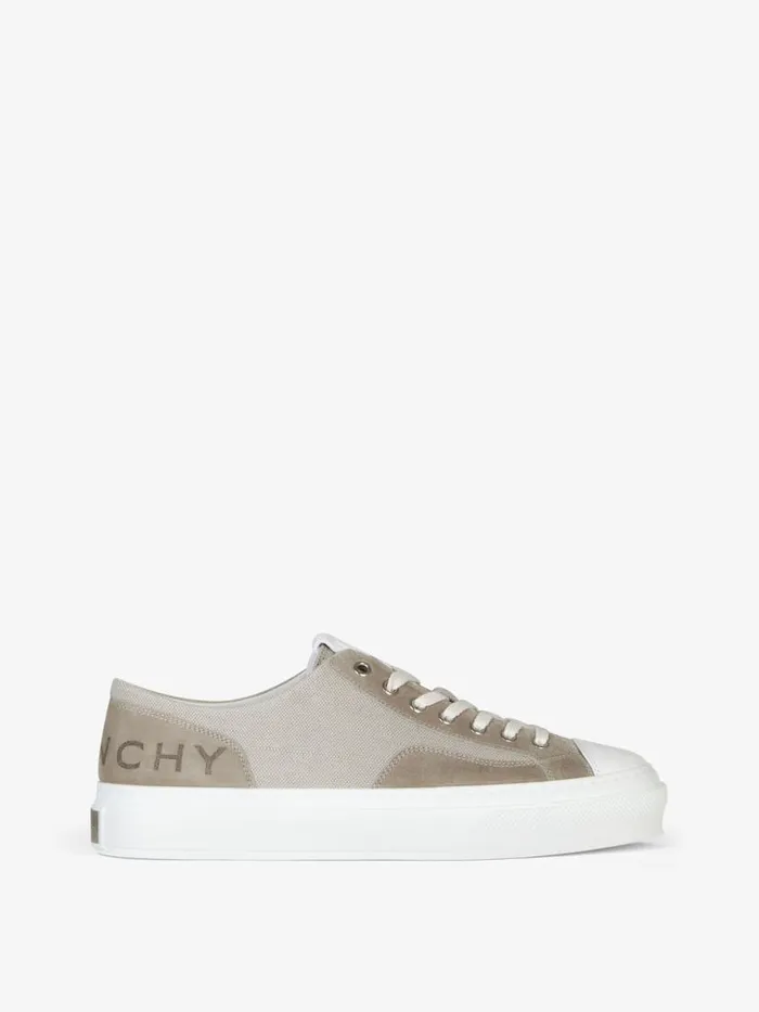 City Sneakers In Canvas And Suede Medium Grey Men Givenchy Sneakers
