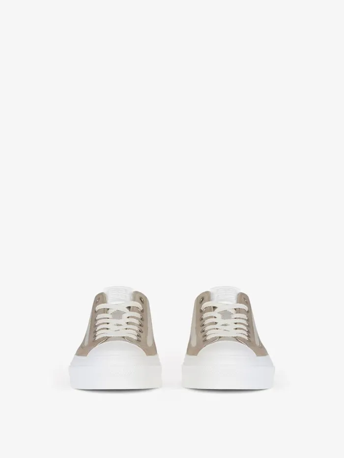 City Sneakers In Canvas And Suede Medium Grey Men Givenchy Sneakers