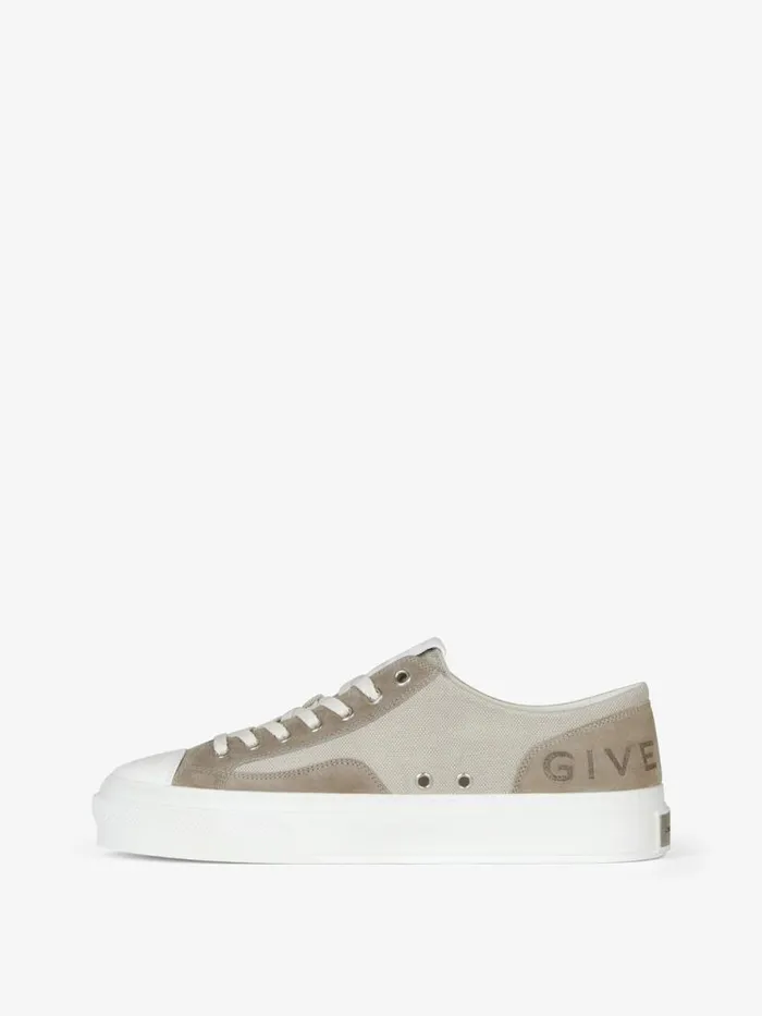 City Sneakers In Canvas And Suede Medium Grey Men Givenchy Sneakers