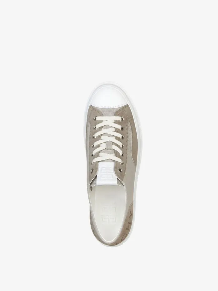 City Sneakers In Canvas And Suede Medium Grey Men Givenchy Sneakers
