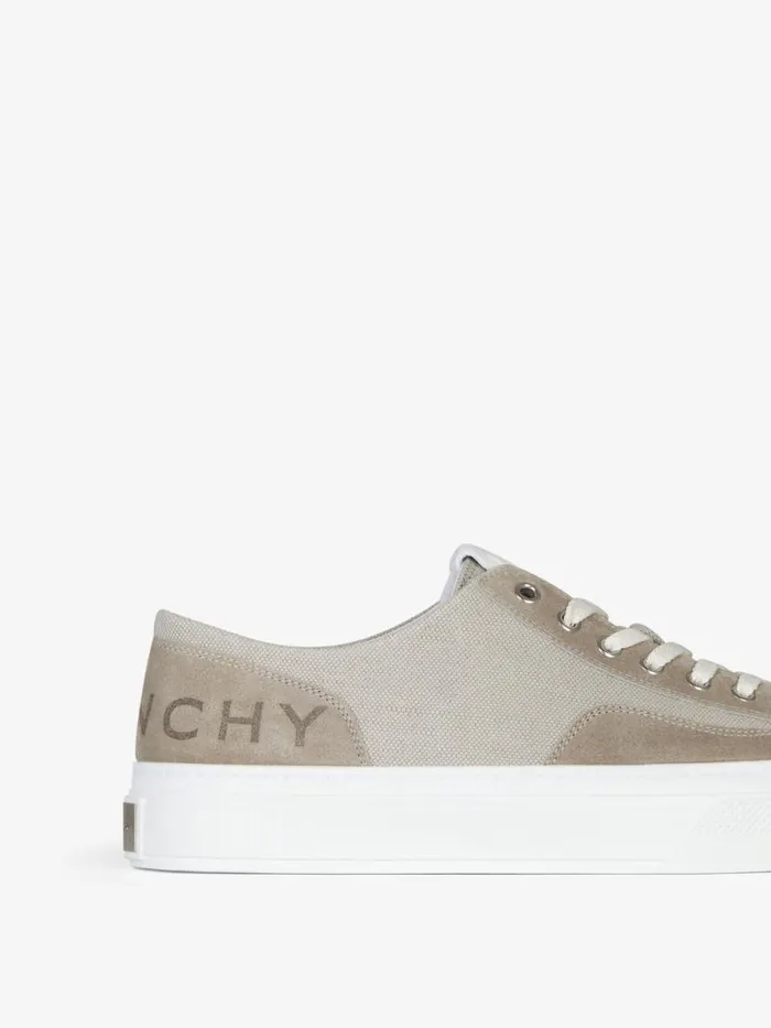 City Sneakers In Canvas And Suede Medium Grey Men Givenchy Sneakers