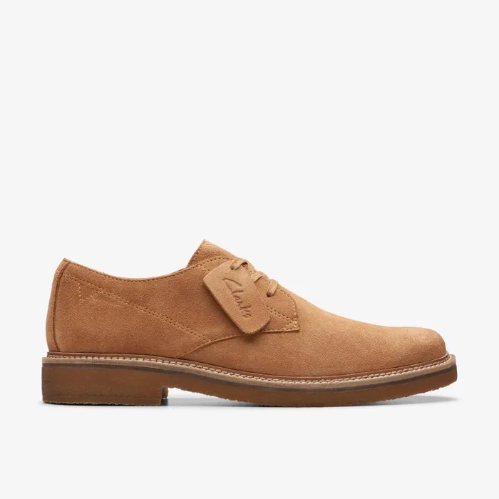 Clarkdale Derby Light Tan Suede Men Clarks Casual Dress Shoes