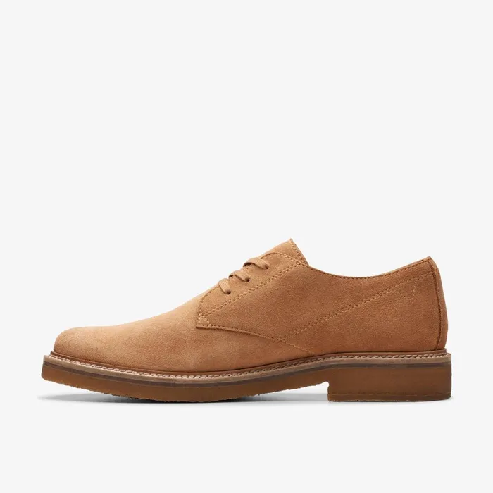 Clarkdale Derby Light Tan Suede Men Clarks Casual Dress Shoes
