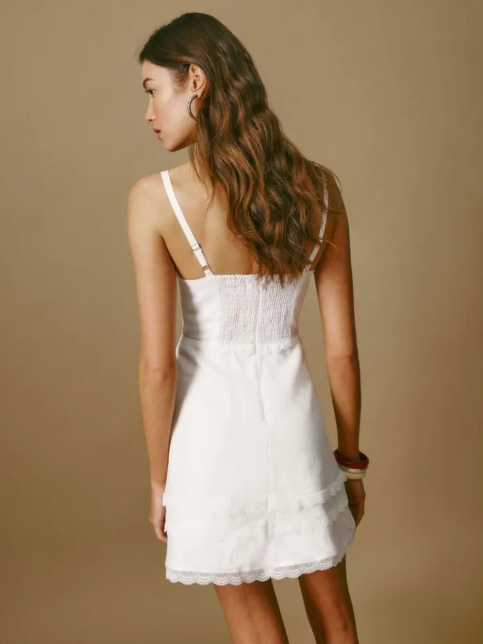 Clothing The Reformation Arya Linen Dress White