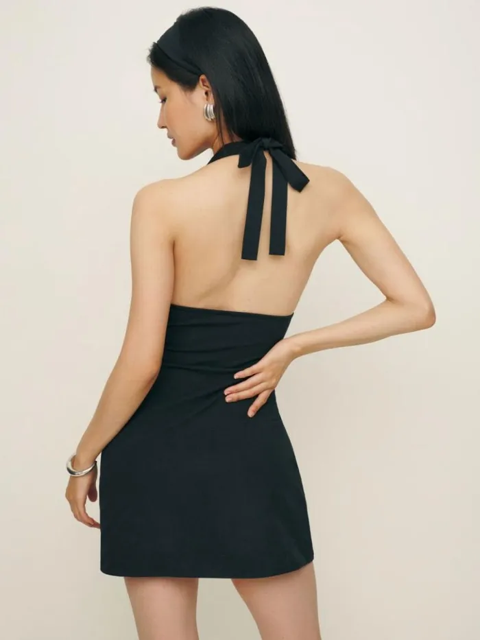 Clothing The Reformation Baker Knit Dress Black