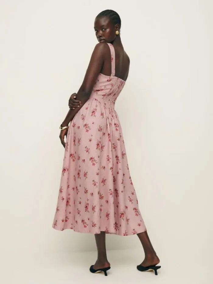 Clothing The Reformation Balia Linen Dress Tea Time