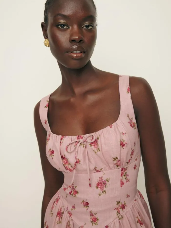 Clothing The Reformation Balia Linen Dress Tea Time