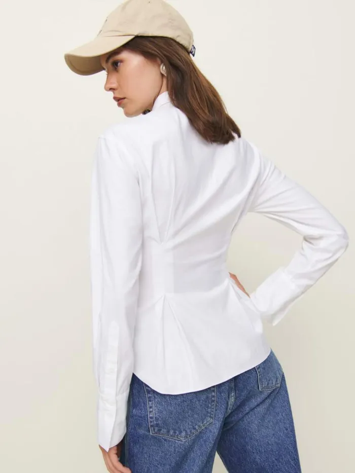 Clothing The Reformation Becker Shirt Bright White