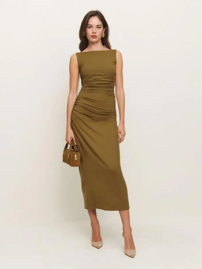 Clothing The Reformation Benson Knit Dress Bronze