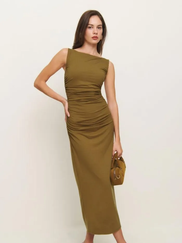 Clothing The Reformation Benson Knit Dress Bronze